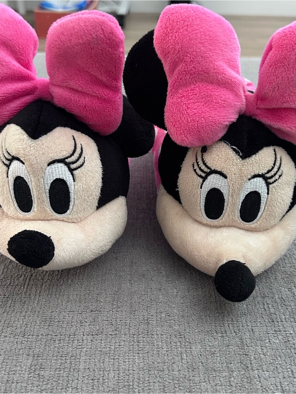 Disney Pink Polka Dot Plush Character Slippers